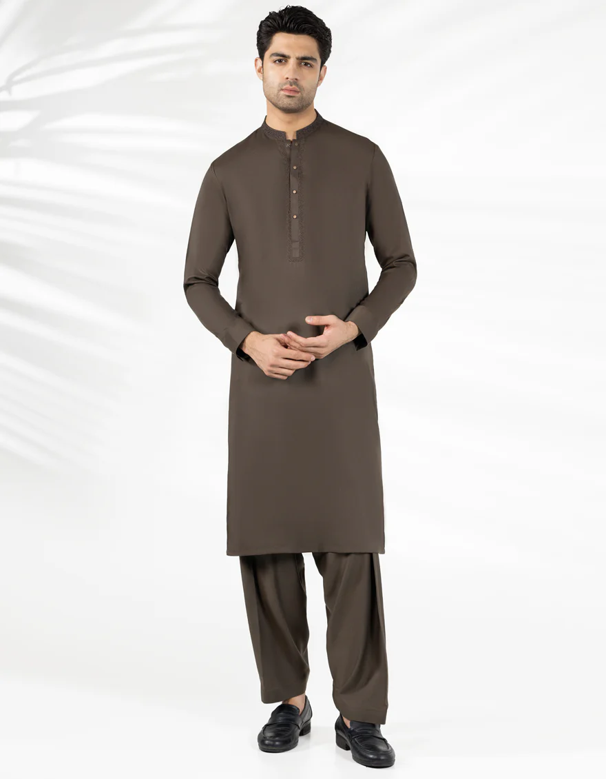 BROWN KAMEEZ SHALWAR | JJKS-A-33483/S25/JJ9856-SF