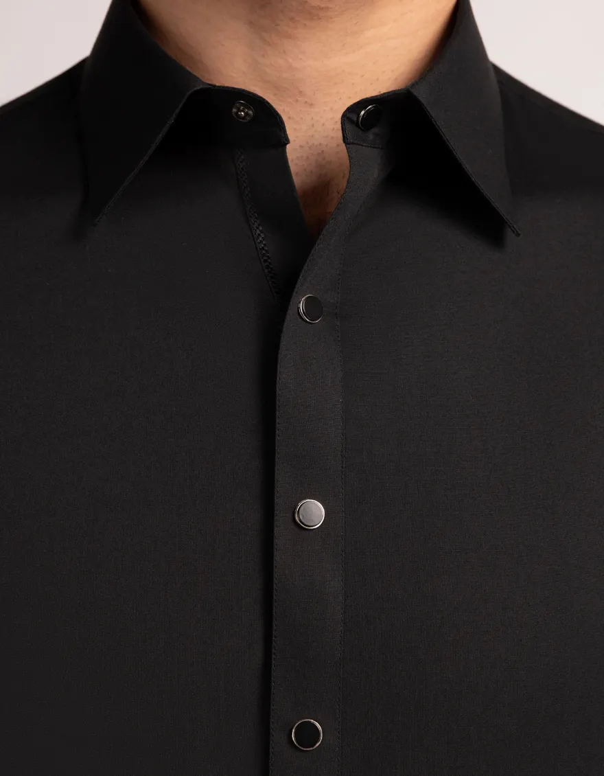 BLACK BLENDED KAMEEZ SHALWAR | JJKS-A-33633/S25/JJ9789-CL - Image 3