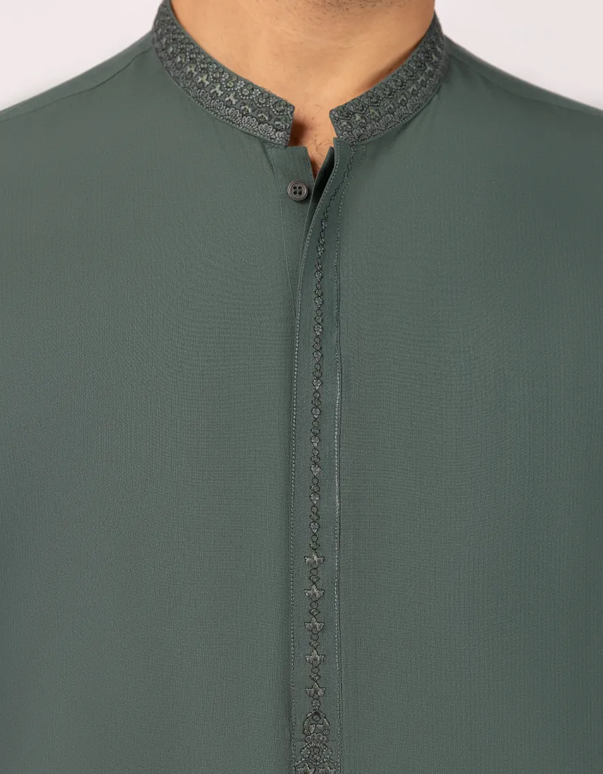 GREEN BLENDED KAMEEZ SHALWAR | JJKS-A-33688/S25/JJ9944-SF - Image 3
