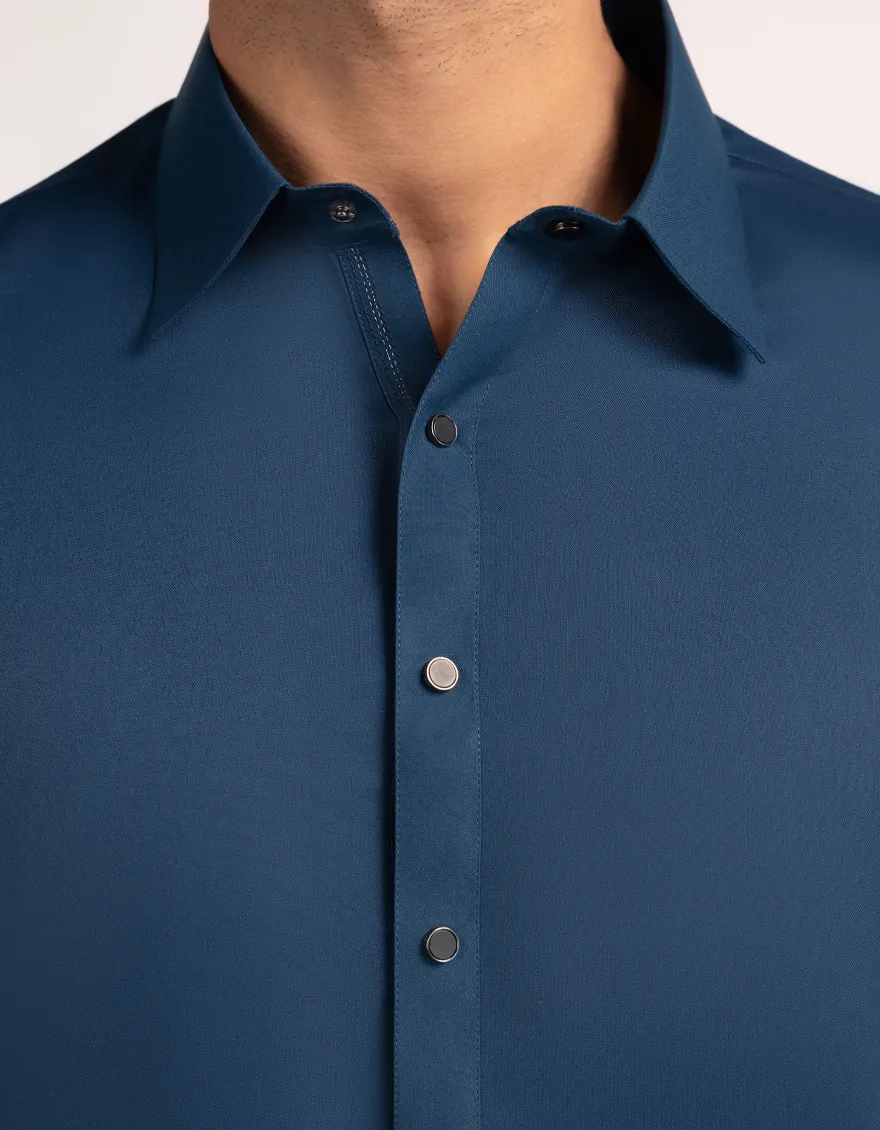 BLUE BLENDED KAMEEZ SHALWAR | JJKS-A-33735/S25/JJ10237-CL - Image 3