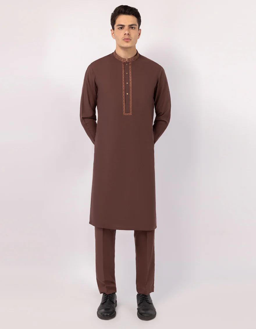 BROWN KAMEEZ SHALWAR | JJKS-A-33873/S26/JJ10347-SF