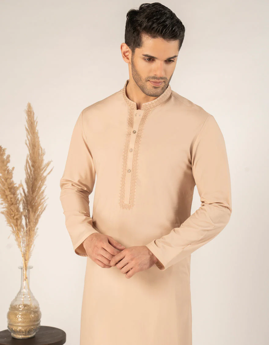 PEACH BLENDED KAMEEZ SHALWAR | JJKS-A-46728/S25/JJ9870-SF - Image 2