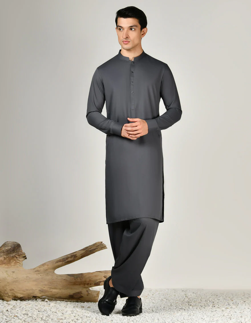GREY BLENDED KAMEEZ SHALWAR | JJKS-A-47321/S24/JJ9364-PN
