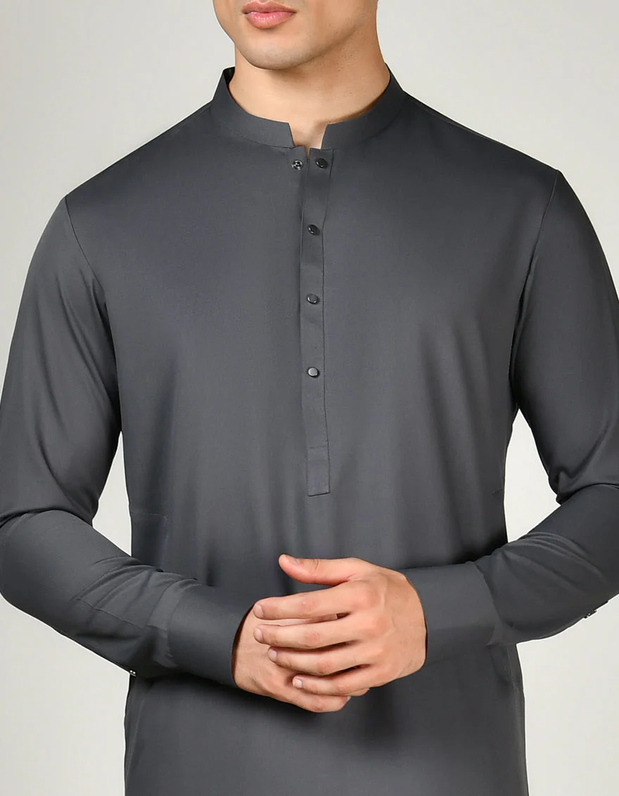 GREY BLENDED KAMEEZ SHALWAR | JJKS-A-47321/S24/JJ9364-PN - Image 3