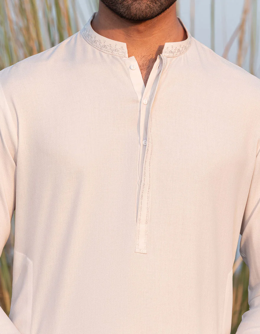 MILKY WHITE BLENDED KAMEEZ SHALWAR | JJKS-A-47340/S24/JJ9922-SF - Image 3