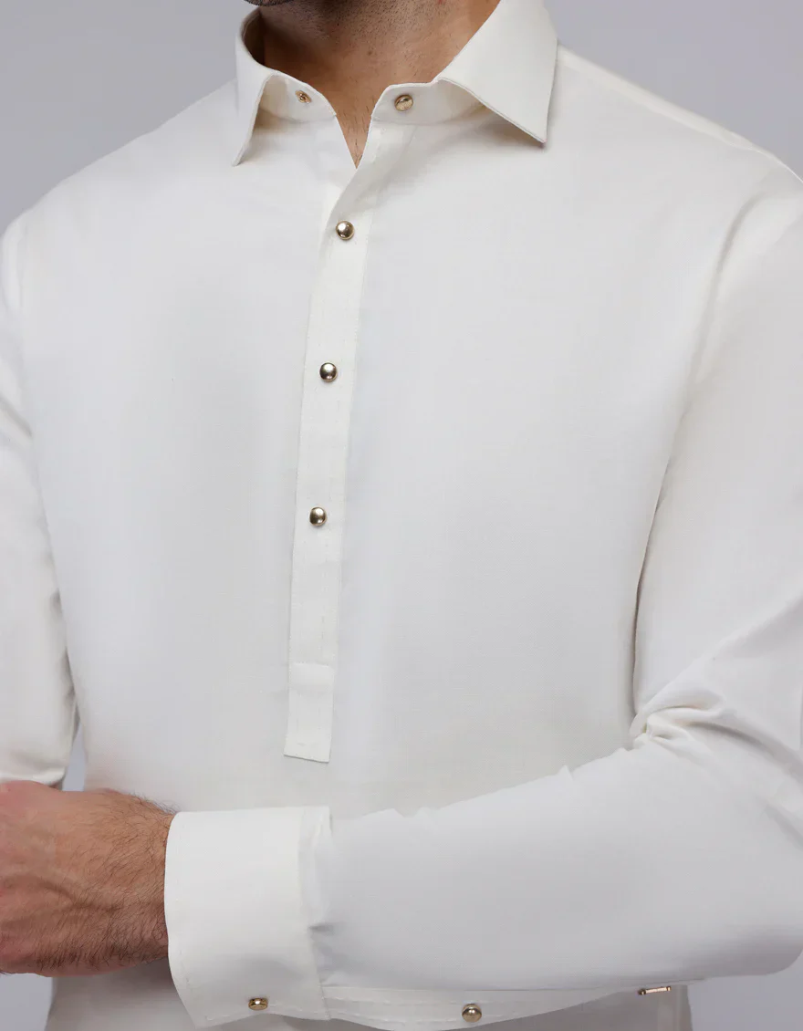 PEARL WHITE COTTON KAMEEZ SHALWAR | JJKS-A-47376/S24/JJ6147-CL - Image 3