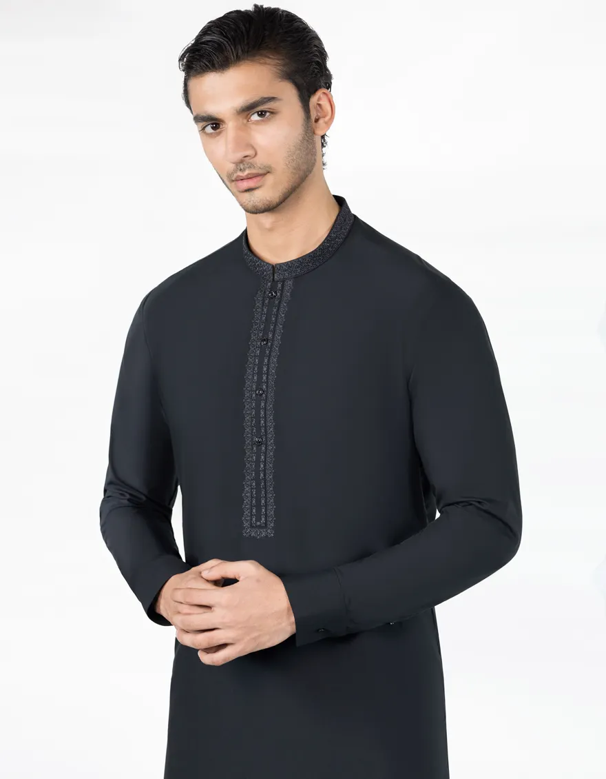 BLACK KAMEEZ SHALWAR | JJKS-A-47441/S25/JJ9869-SF - Image 2