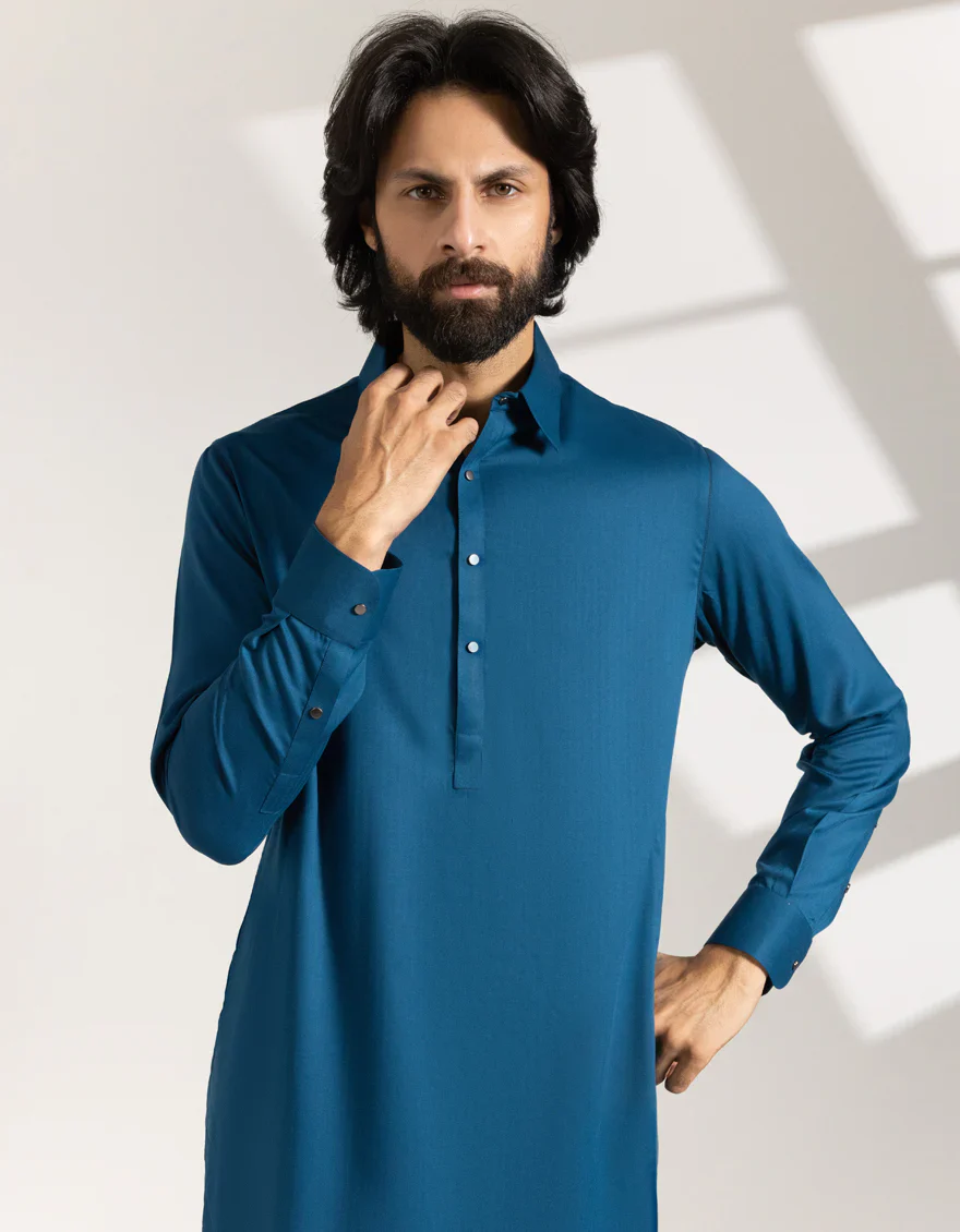 TEAL BLUE KAMEEZ SHALWAR | JJKS-A-47493/S25/JJ9988-CL - Image 2