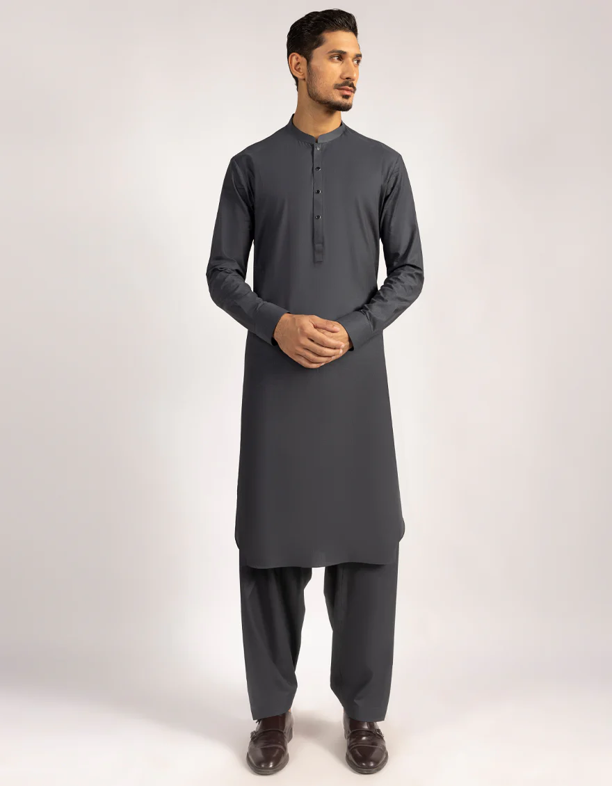 GREY COTTON KAMEEZ SHALWAR | JJKS-A-47529/S25/JJ10158-PN