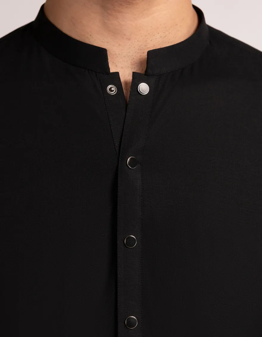 BLACK BLENDED KAMEEZ SHALWAR | JJKS-A-47534/S25/JJ10022-PN - Image 3
