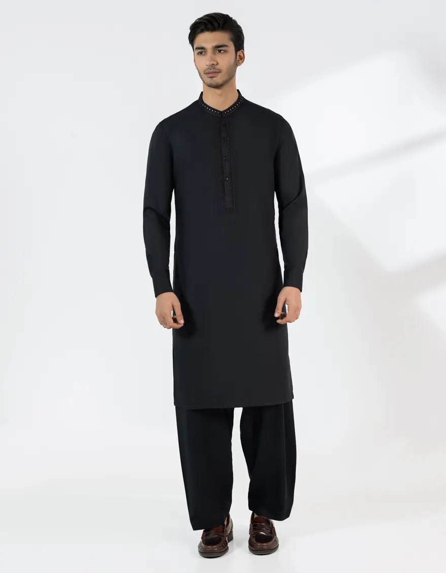 BLACK KAMEEZ SHALWAR | JJKS-A-50175/S25/JJ9855-FL