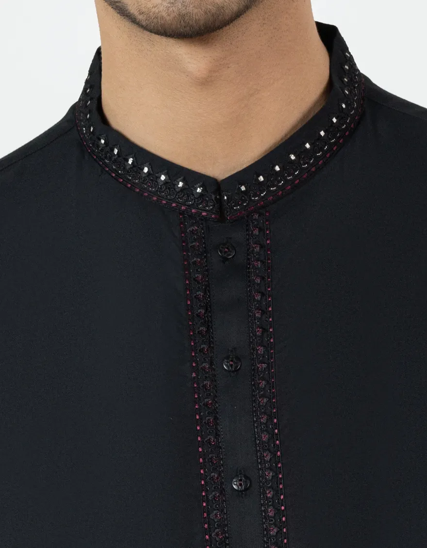 BLACK KAMEEZ SHALWAR | JJKS-A-50175/S25/JJ9855-FL - Image 3
