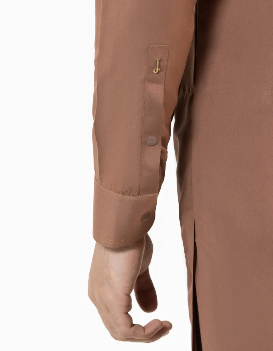BROWN POLYESTER KAMEEZ SHALWAR | JJKS-A-50209/S25/JJ9816-PN - Image 5