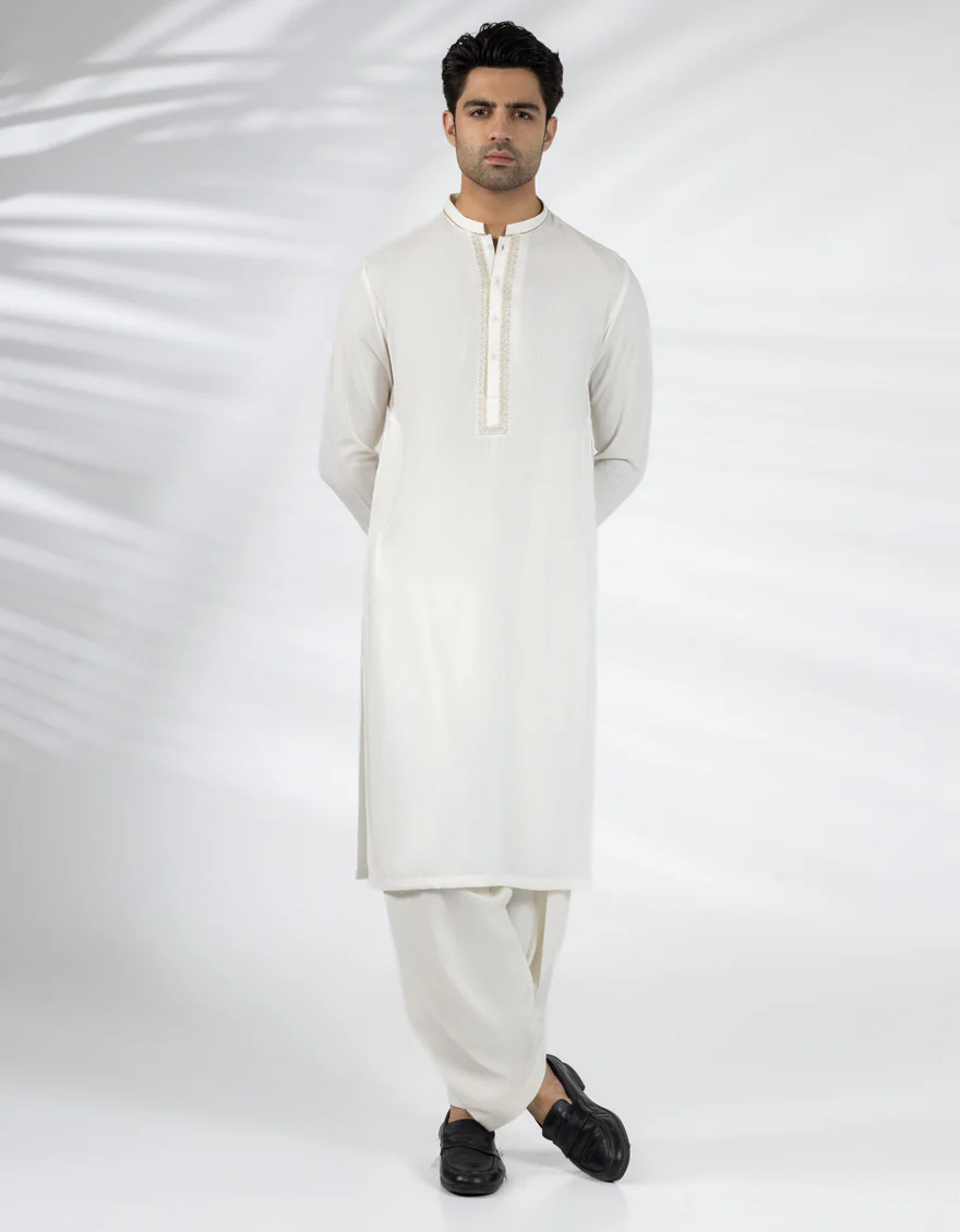 OFF WHITE KAMEEZ SHALWAR | JJKS-A-50259/S25/JJ9899-FL