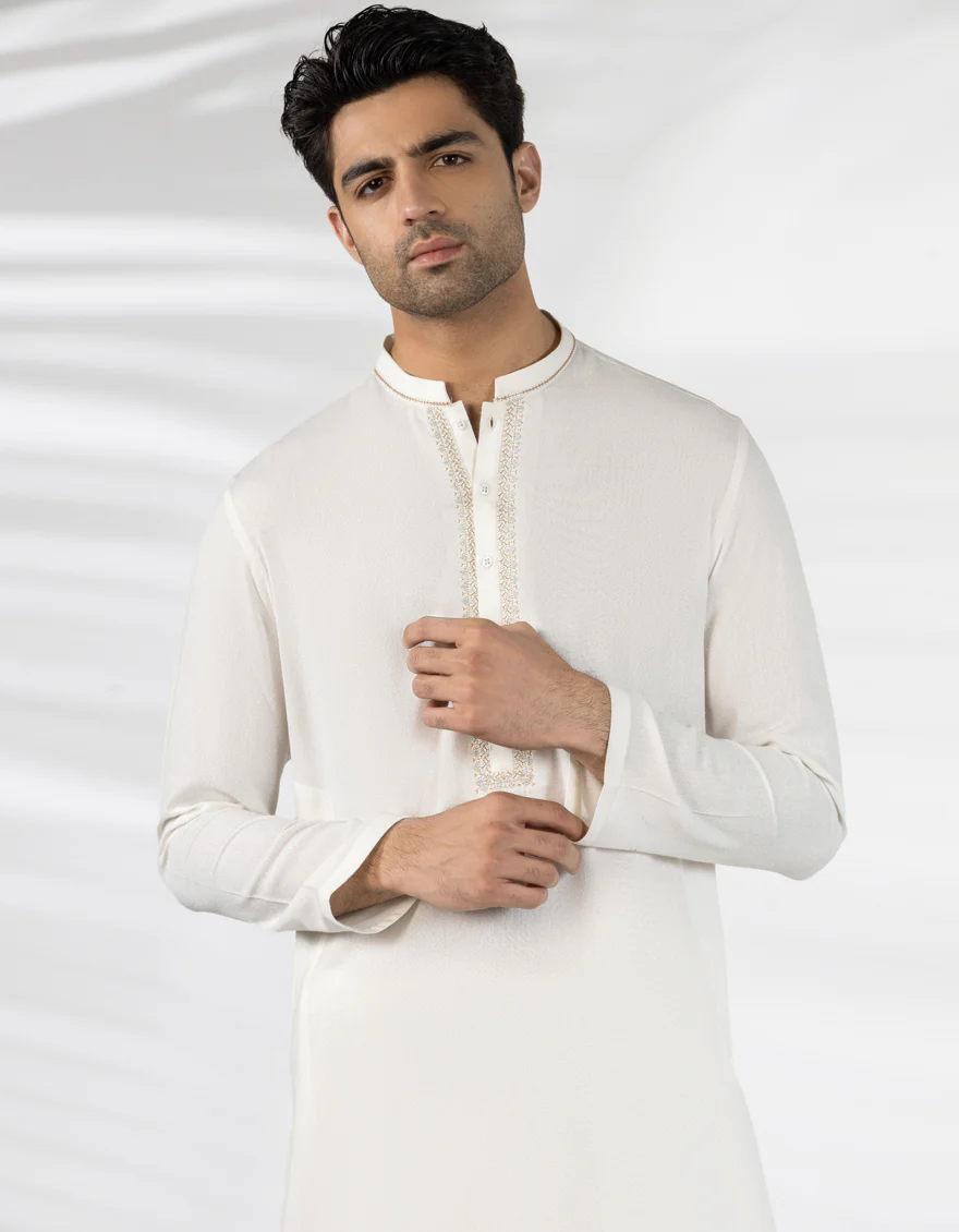 OFF WHITE KAMEEZ SHALWAR | JJKS-A-50259/S25/JJ9899-FL - Image 2