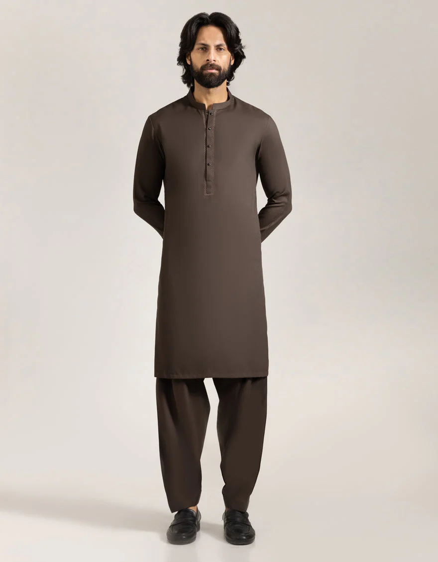 BROWN BLENDED KAMEEZ SHALWAR | JJKS-A-90523/S25/JJ9767-SF