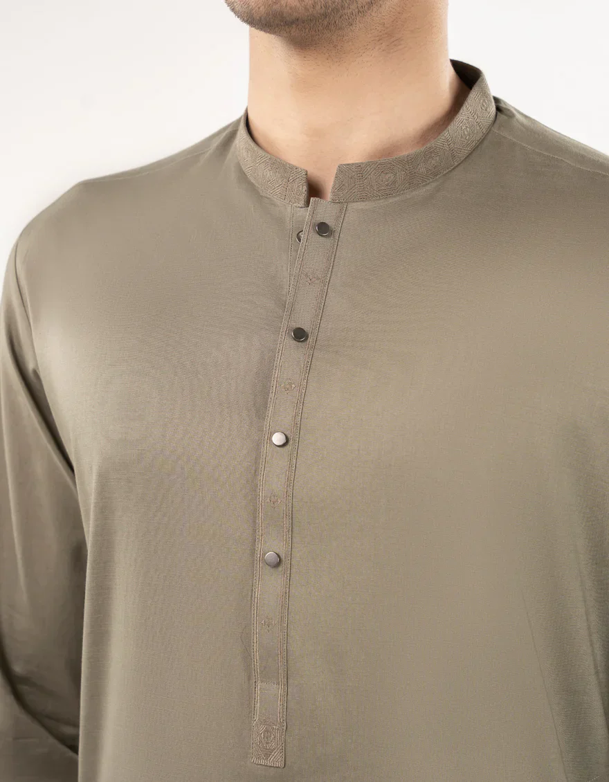OLIVE BLENDED KAMEEZ SHALWAR | JJKS-S-33171/S25/JJ9678-SF - Image 5
