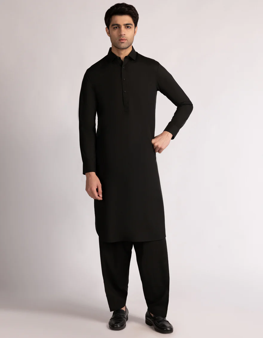 BLACK BLENDED KAMEEZ SHALWAR | JJKS-W-33626/S25/JJ10424-CL