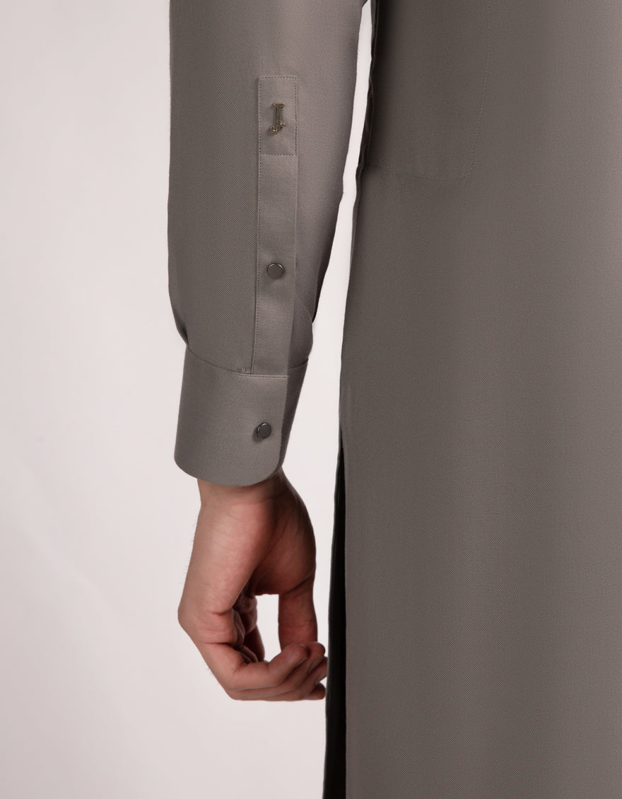 STEEL GREY BLENDED KAMEEZ SHALWAR | JJKS-W-47556/S25/JJ10337-PN - Image 4
