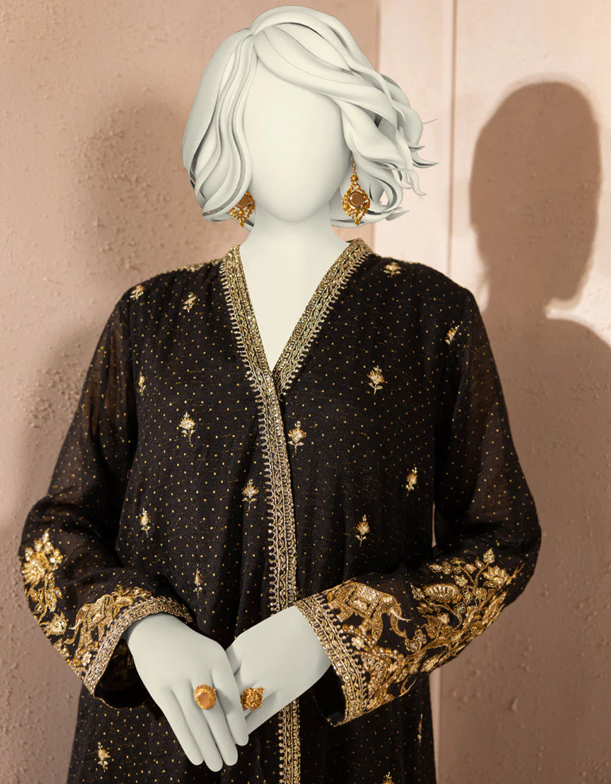 BLACK ORGANZA KURTI | JJLK-S-JFS-25-212 FB/ELFESYA-02 - Image 3