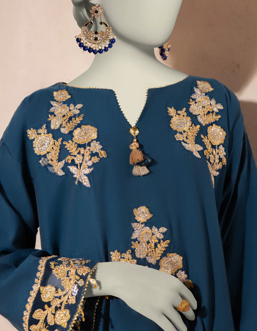 BLUE ORGANZA KURTI | JJLK-S-JFS-25-215 FB/ELFESYA-05 - Image 4