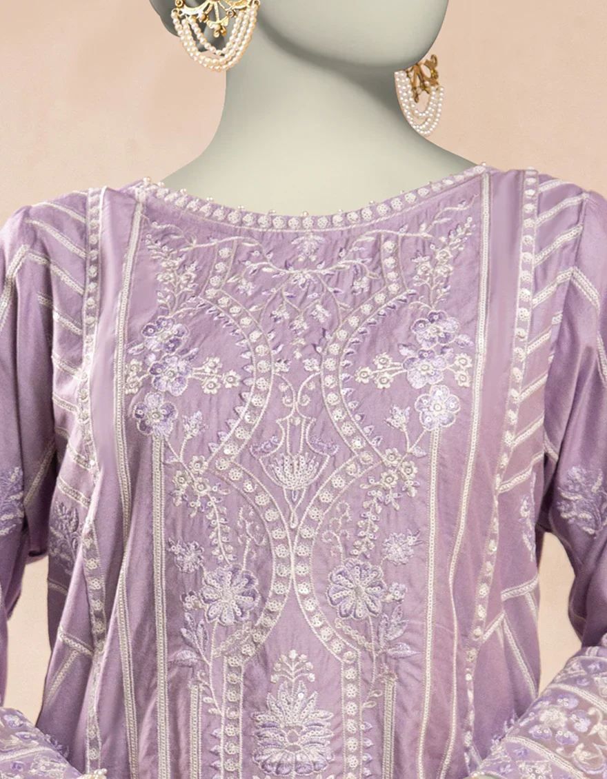 LILAC ORGANZA KURTI | JJLK-S-JFS-25-217 FB/BREEZE-1 - Image 4