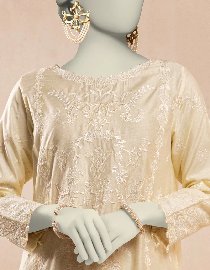 OFF WHITE COTTON NET KURTI | JJLK-S-JFS-25-220 FB/BREEZE-4 - Image 3