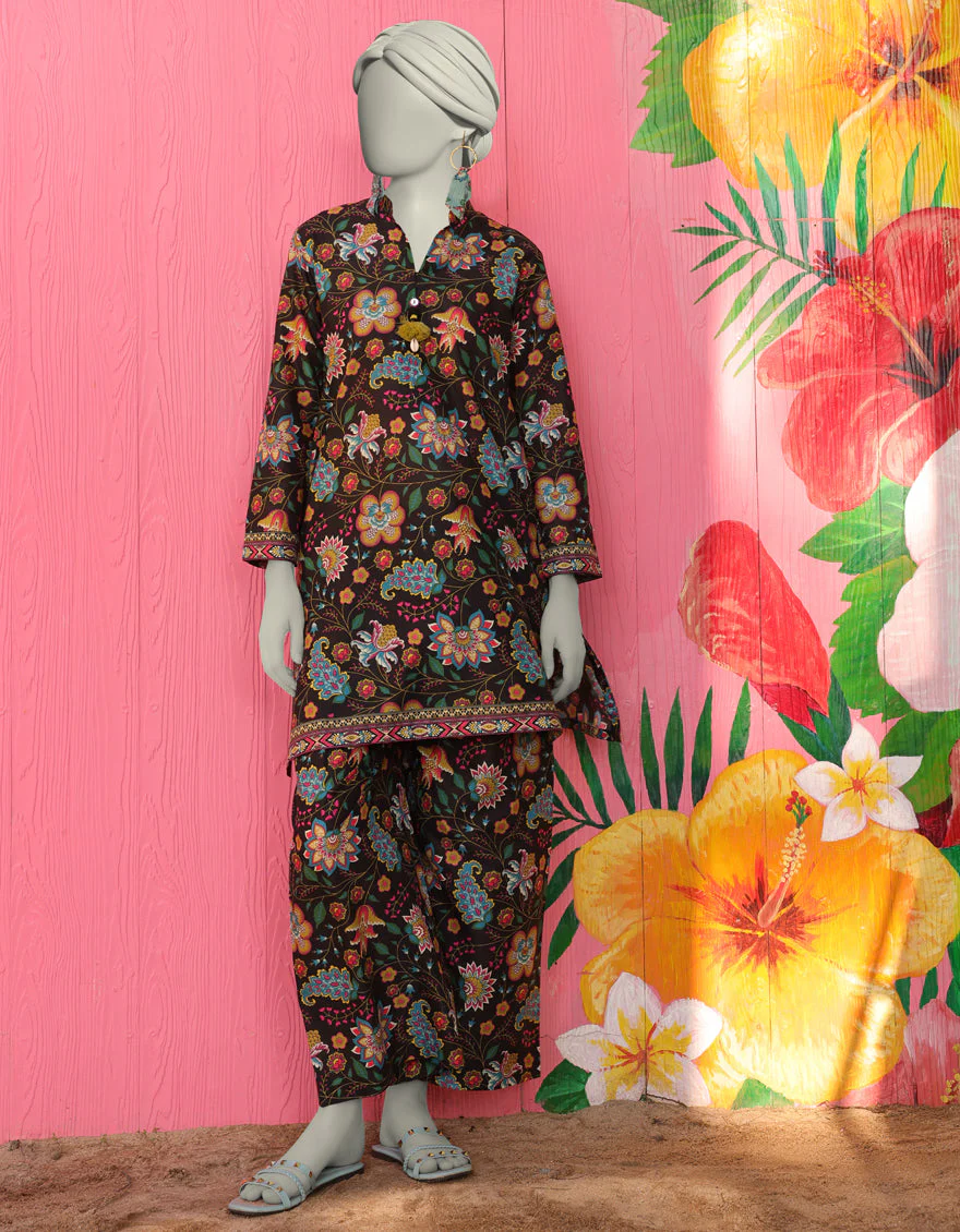 BLACK LAWN KURTI | JJLK-S-JSS-25-303 FB/ESSENTIAL-03