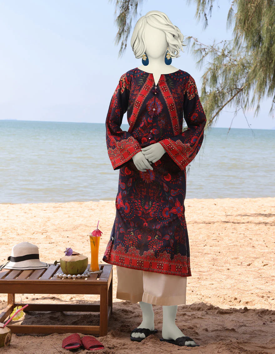 BLUE LAWN KURTI | JJLK-S-JSS-25-331 FB/UZBEK CHARM 3