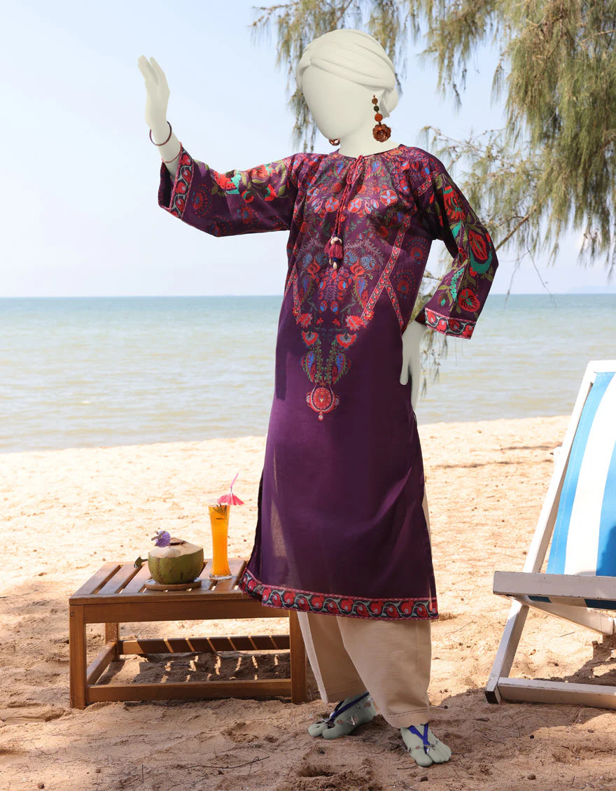 PURPLE LAWN KURTI | JJLK-S-JSS-25-332 FB/UZBEK CHARM 4
