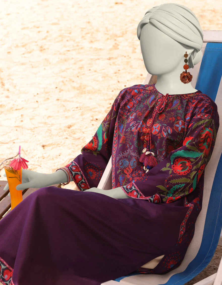 PURPLE LAWN KURTI | JJLK-S-JSS-25-332 FB/UZBEK CHARM 4 - Image 2