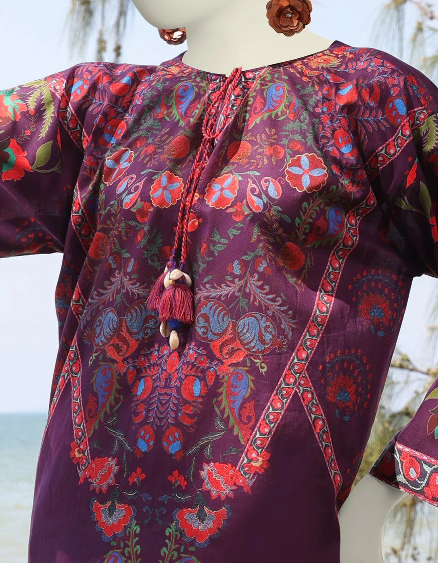 PURPLE LAWN KURTI | JJLK-S-JSS-25-332 FB/UZBEK CHARM 4 - Image 3
