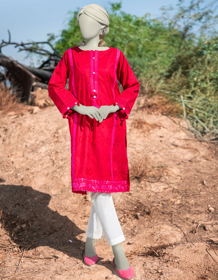 RED DOBBY KURTI | JJLK-S-JSS-25-340 FB/RALLI PATCH-04