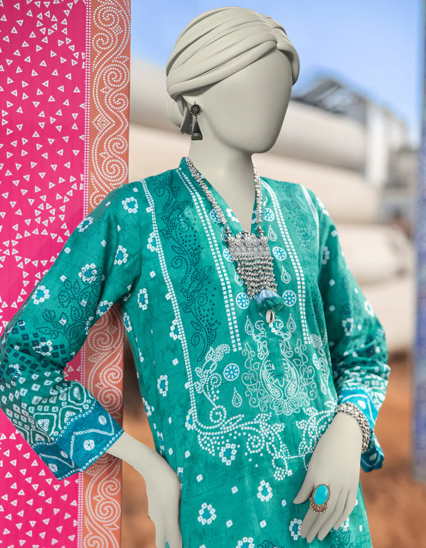GREEN LAWN KURTI | JJLK-S-JSS-25-355 FB/CHUNRI-03 - Image 2