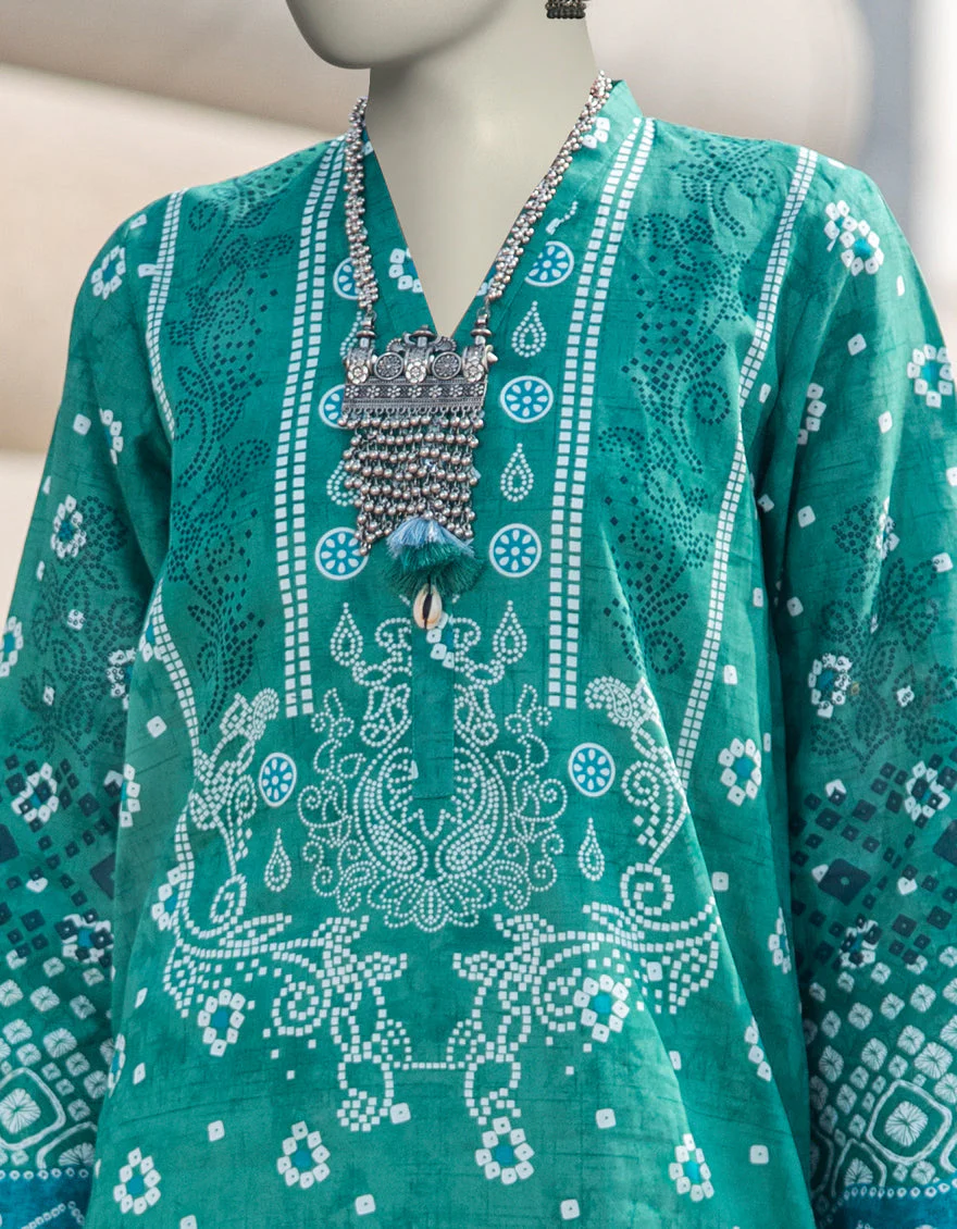 GREEN LAWN KURTI | JJLK-S-JSS-25-355 FB/CHUNRI-03 - Image 3