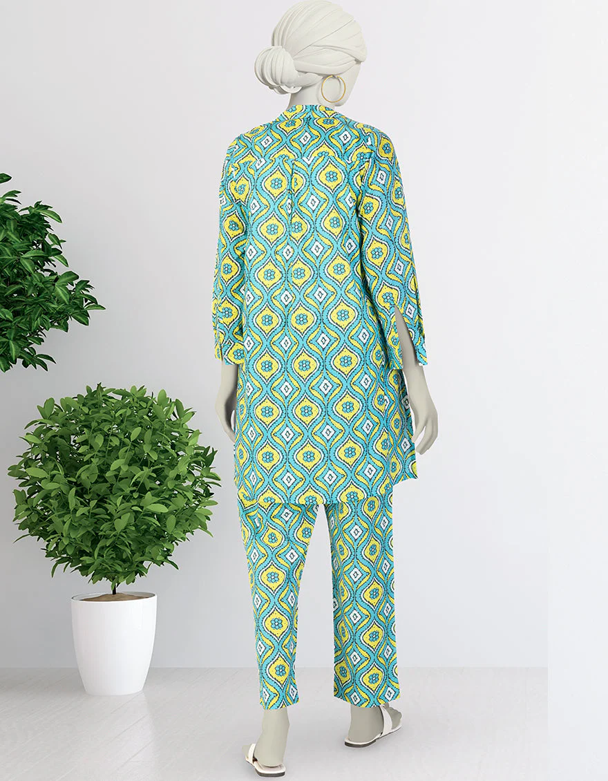 BLUE LAWN KURTI | JJLK-S-JSS-25-361 FB/ESSENTIALS-13 - Image 2