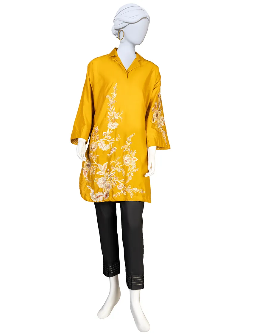 MUSTARD LAWN KURTI | JJLK-S-JSS-25-376 FB/MINIMALIST-4