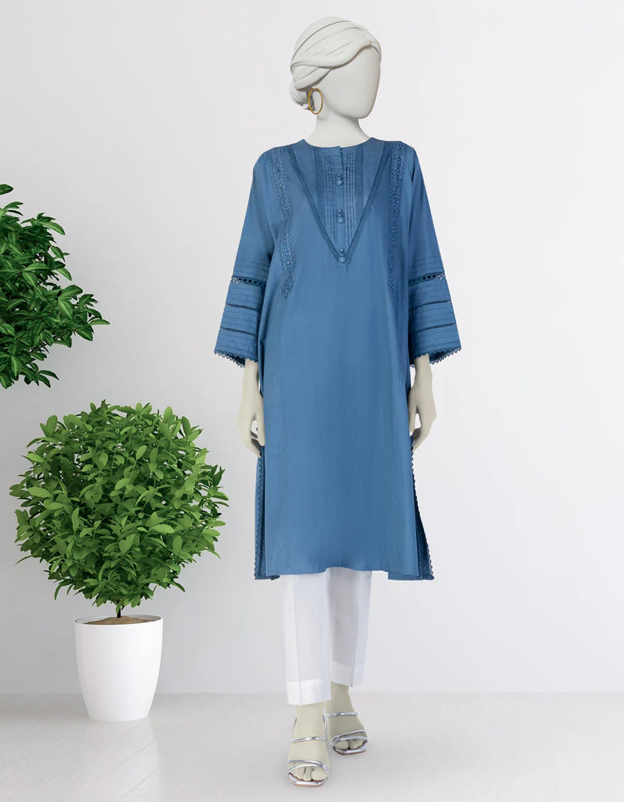 BLUE LAWN KURTI | JJLK-S-JSS-25-377 FB/CLASSIC FLARE-01
