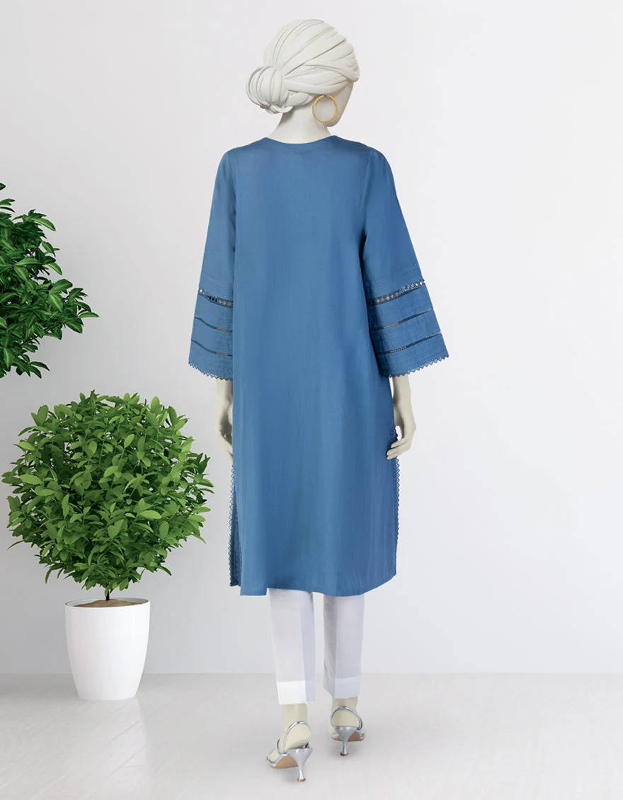 BLUE LAWN KURTI | JJLK-S-JSS-25-377 FB/CLASSIC FLARE-01 - Image 2