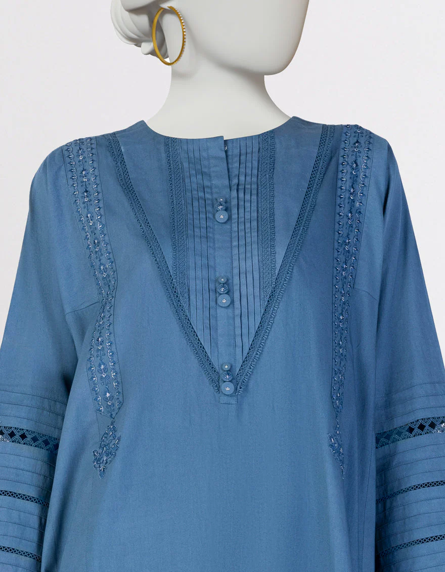 BLUE LAWN KURTI | JJLK-S-JSS-25-377 FB/CLASSIC FLARE-01 - Image 3