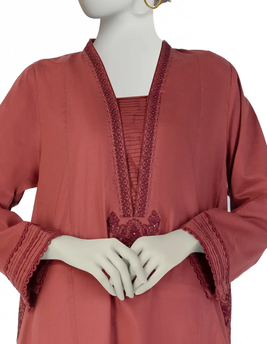 RUST LAWN KURTI | JJLK-S-JSS-25-378 FB/CLASSIC FLARE-02 - Image 2