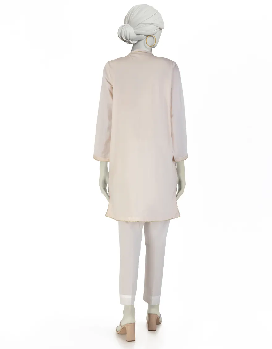 BEIGE LAWN KURTI | JJLK-S-JSS-25-380 FB/CLASSIC FLARE-04 - Image 2