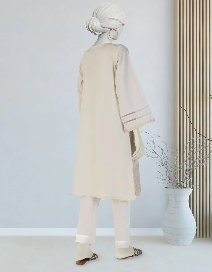 BEIGE LAWN KURTI | JJLK-S-JSS-25-382 FB/JEWEL TONES-02 - Image 2