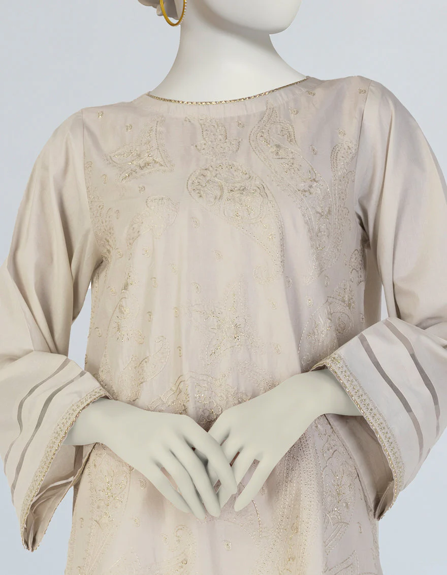 BEIGE LAWN KURTI | JJLK-S-JSS-25-382 FB/JEWEL TONES-02 - Image 3