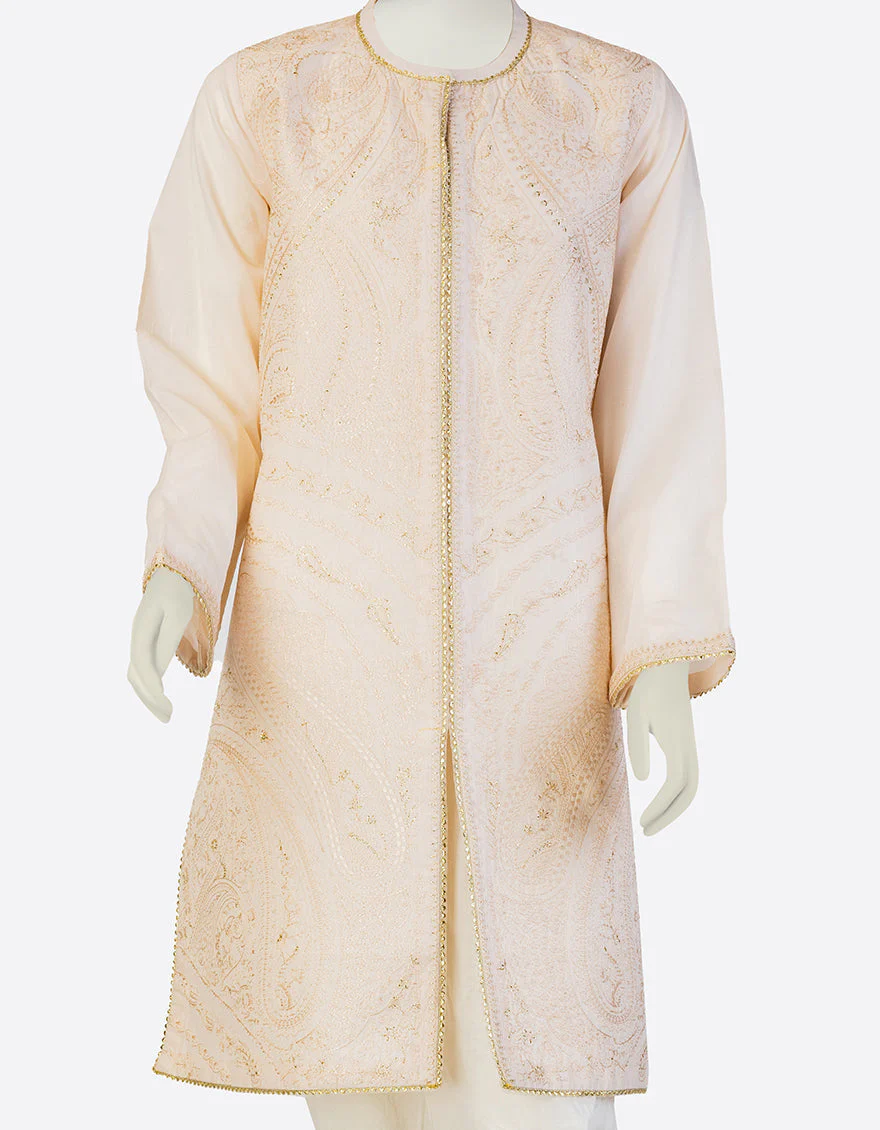 BEIGE LAWN KURTI | JJLK-S-JSS-25-383 FB/JEWEL TONES-03 - Image 3