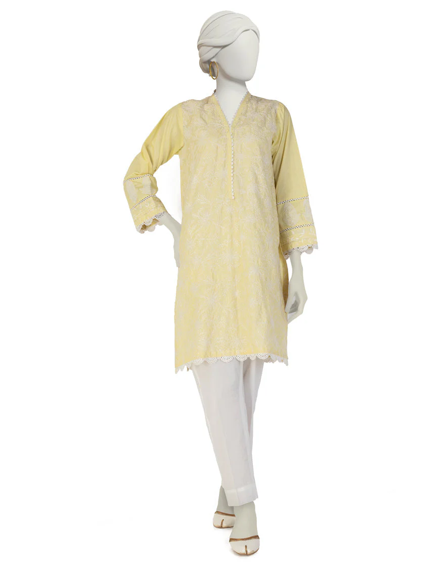 YELLOW LAWN KURTI | JJLK-S-JSS-25-387 FB/CHICKEN KARI-3