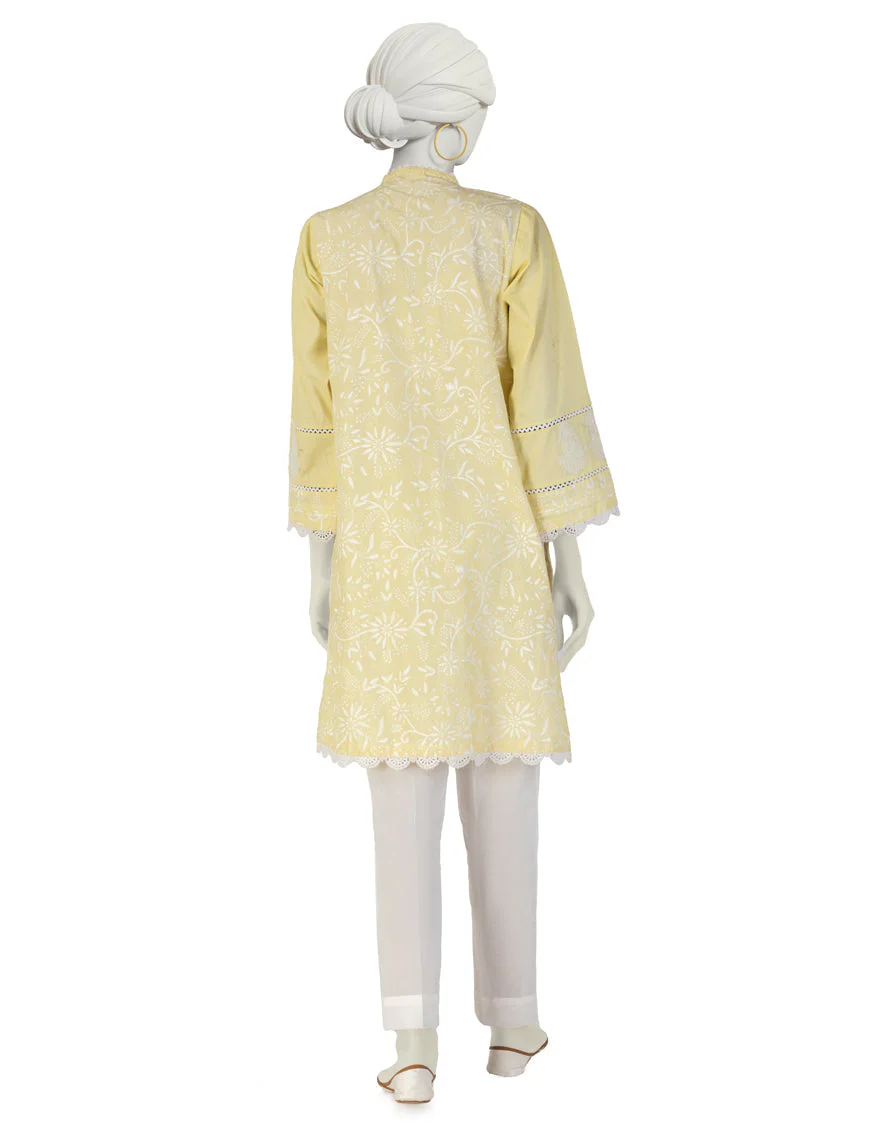 YELLOW LAWN KURTI | JJLK-S-JSS-25-387 FB/CHICKEN KARI-3 - Image 2