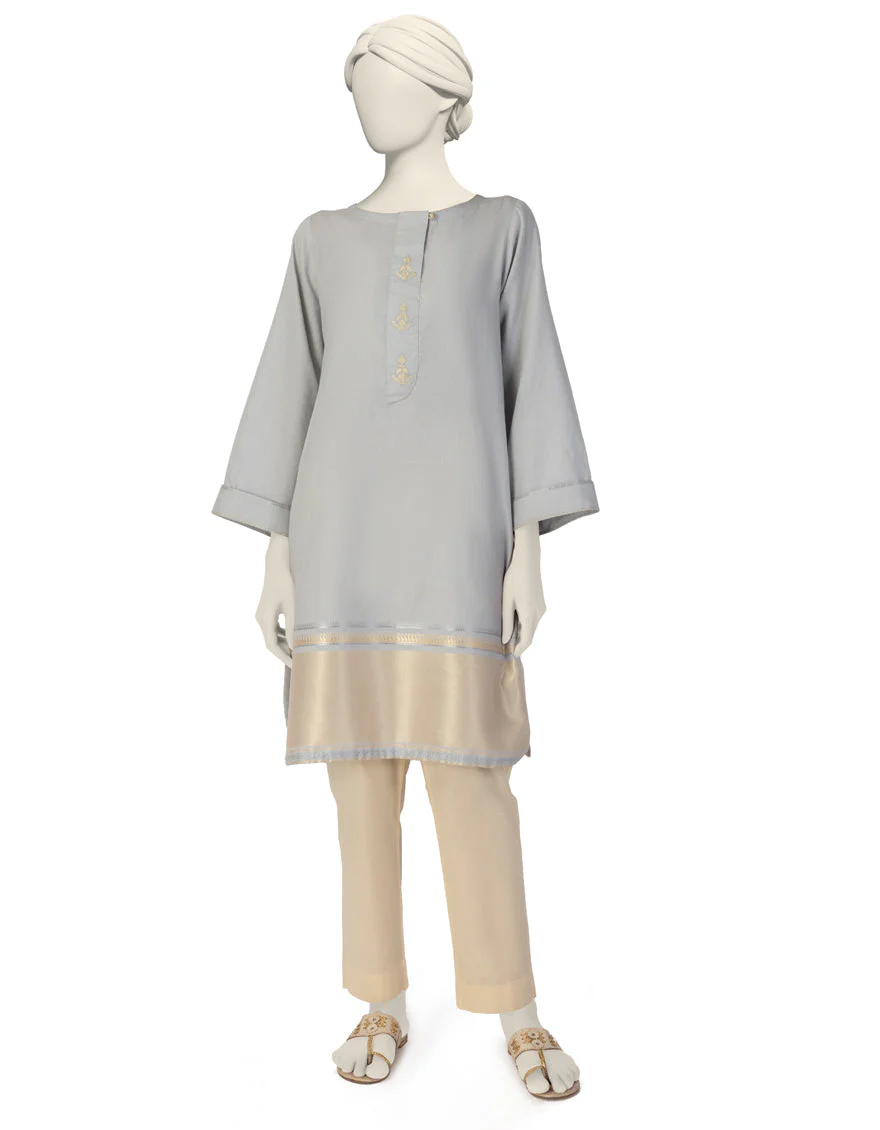 GREY JACQUARD KURTI | JJLK-S-JSS-25-399 FB/ROYAL-001