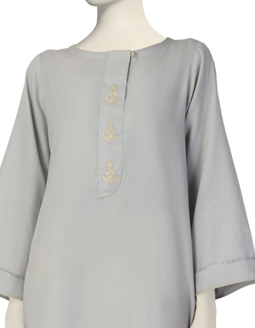 GREY JACQUARD KURTI | JJLK-S-JSS-25-399 FB/ROYAL-001 - Image 3
