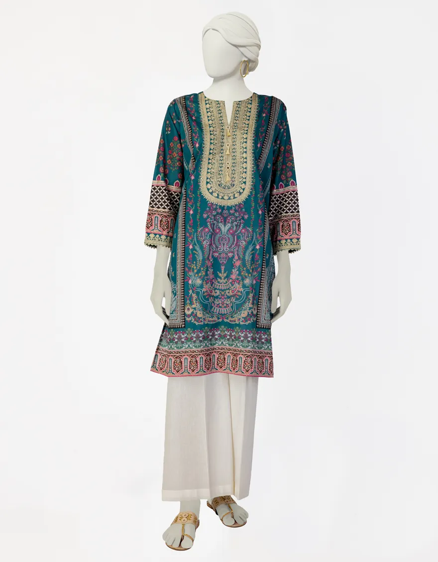 GREEN LAWN KURTI | JJLK-S-JSS-25-407 FB/ROYAL TAPESTRY-3